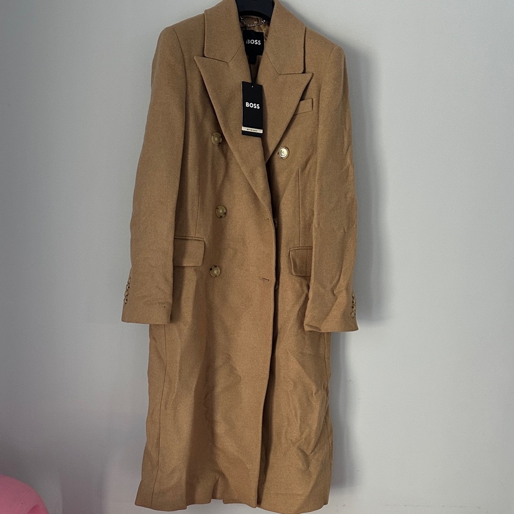 Boss Camel Double-Breasted Coat